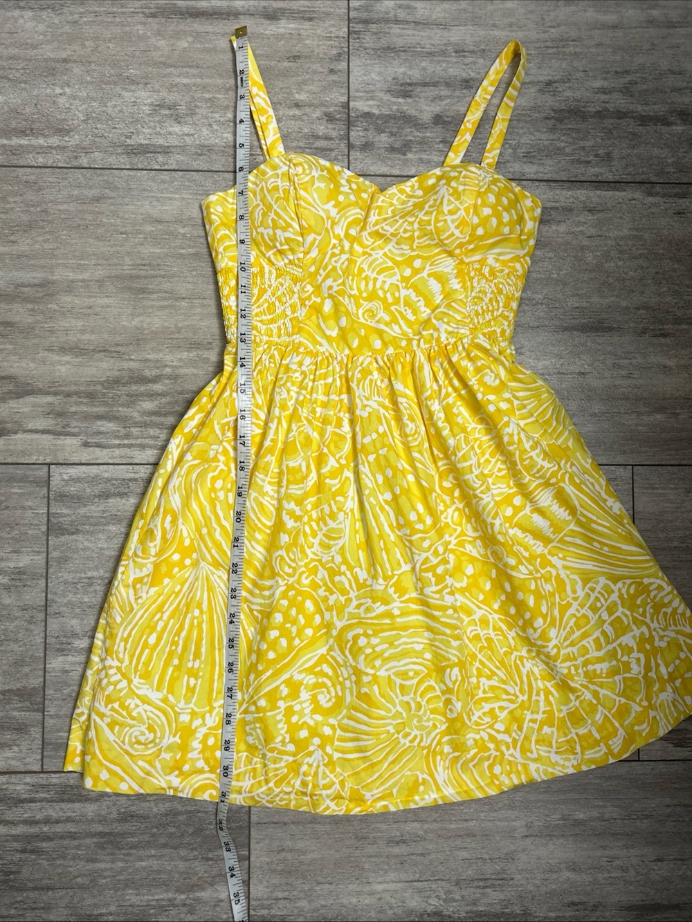 Lilly Pulitzer Christine Dress Sz 2 Yellow Sunglow Fit & Flare Mini W/Pockets - Picture 13 of 13